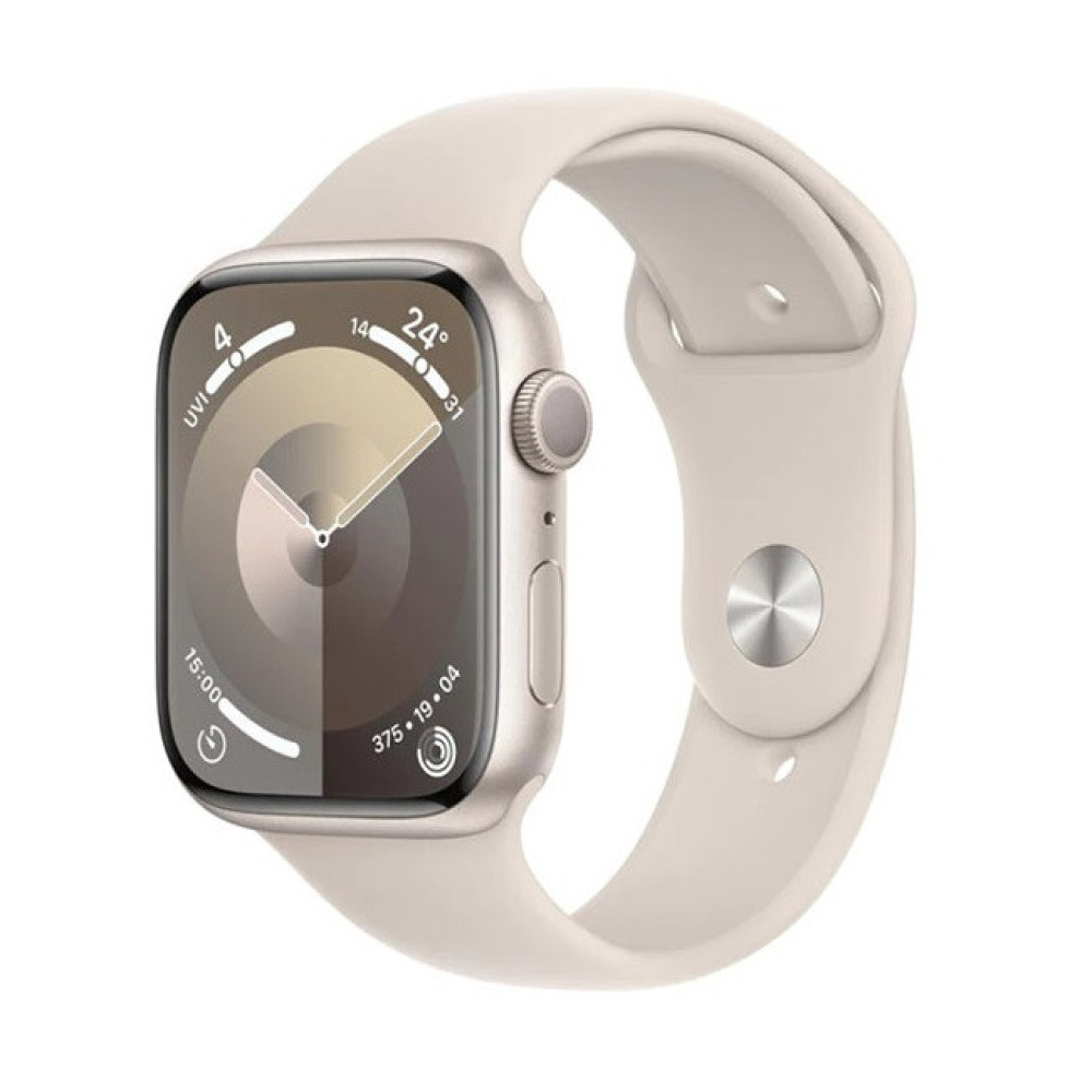 Apple watch 9 41 mm Starlight/Starlight sport band S/M (звездный свет алюминиевый корпус/звездный свет спортивный силиконовый ремешок S/M) фото-2