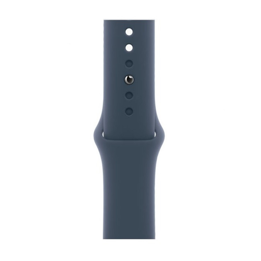 Apple watch 9 45 mm Silver/Storm blue sport band M/L (серебристый алюминиевый корпус/синий спортивный силиконовый ремешок M/L) фото-3