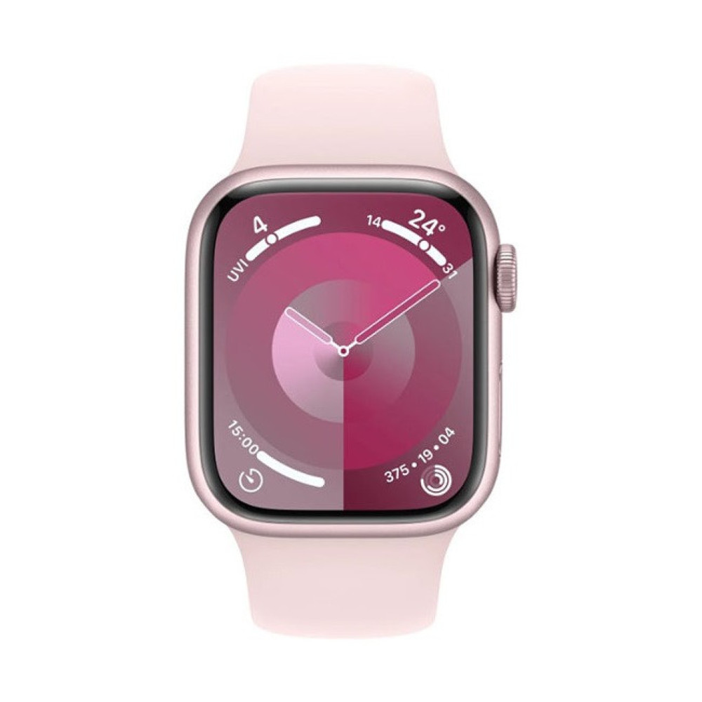 Apple watch 9 45 mm Pink/Light Pink sport band S/M (розовый алюминиевый корпус/розовый спортивный силиконовый ремешок S/M)