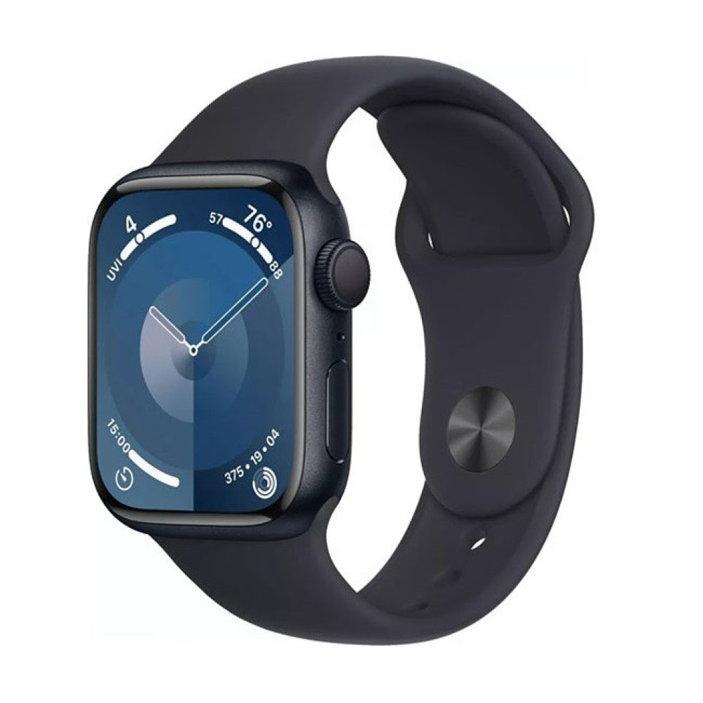 Apple watch 9 41 mm Midnight/Midnight sport band M/L (полуночный алюминиевый корпус/полуночный спортивный силиконовый ремешок M/L) фото-2