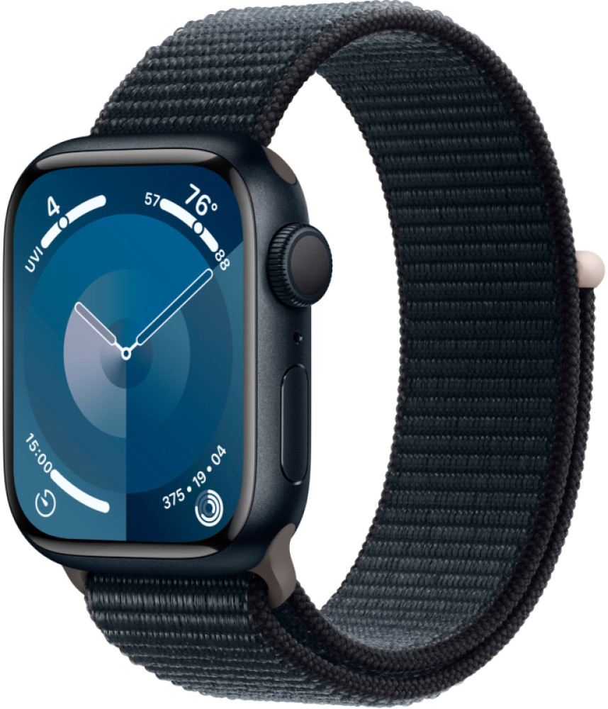 Apple watch 9 41 mm Midnight/Midnight sport loop (полуночный алюминиевый корпус/полуночный нейлоновый ремешок) фото-2