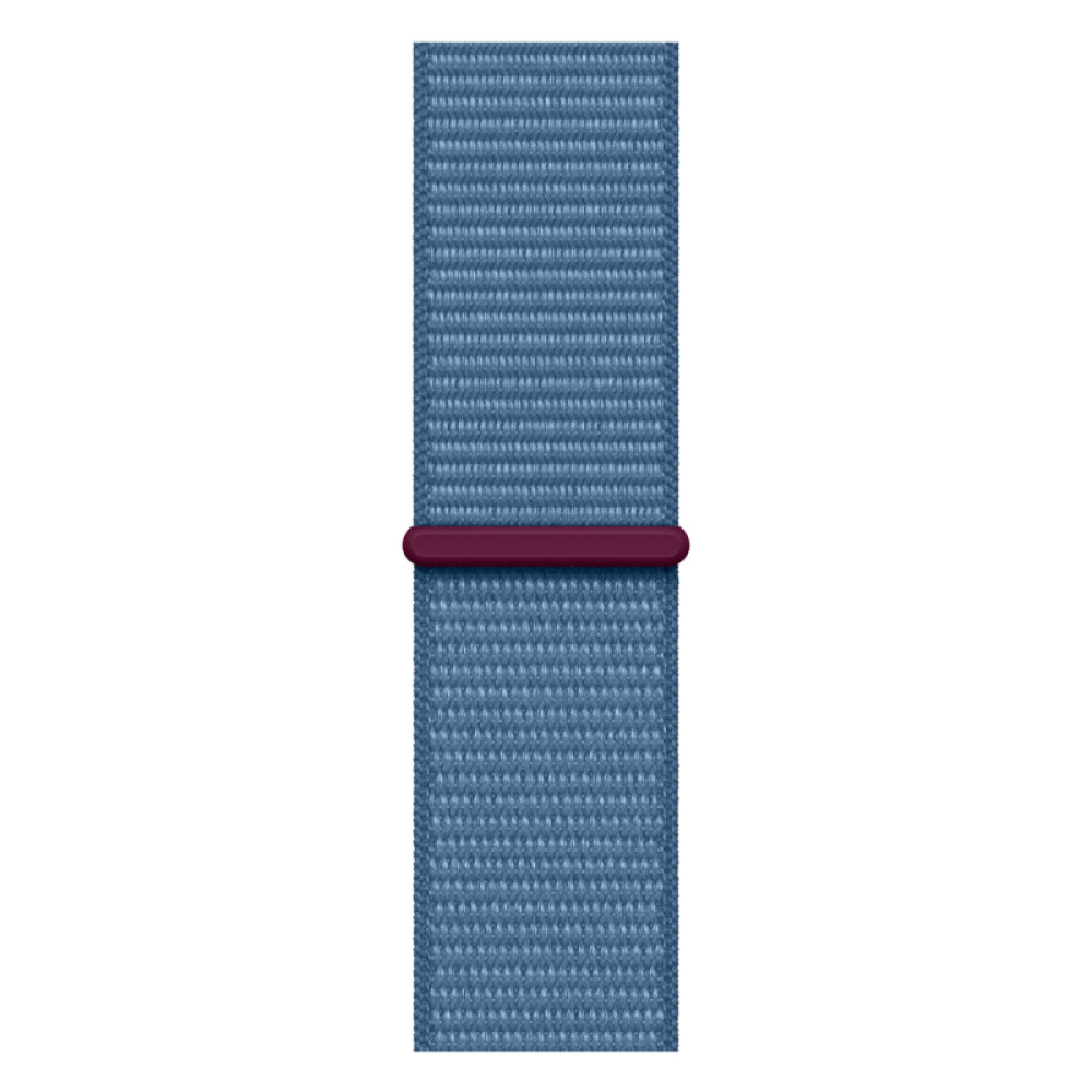 Apple watch 9 45 mm Silver/Winter blue sport loop (серебристый алюминиевый корпус/синий спортивный нейлоновый ремешок) фото-3