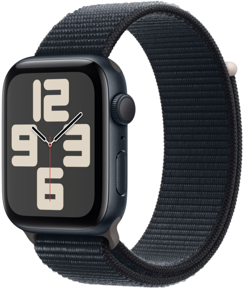 Apple watch SE 2 44 mm Midnight/Midnight sport loop (полуночный /полуночный нейлоновый ремешок) - фото2