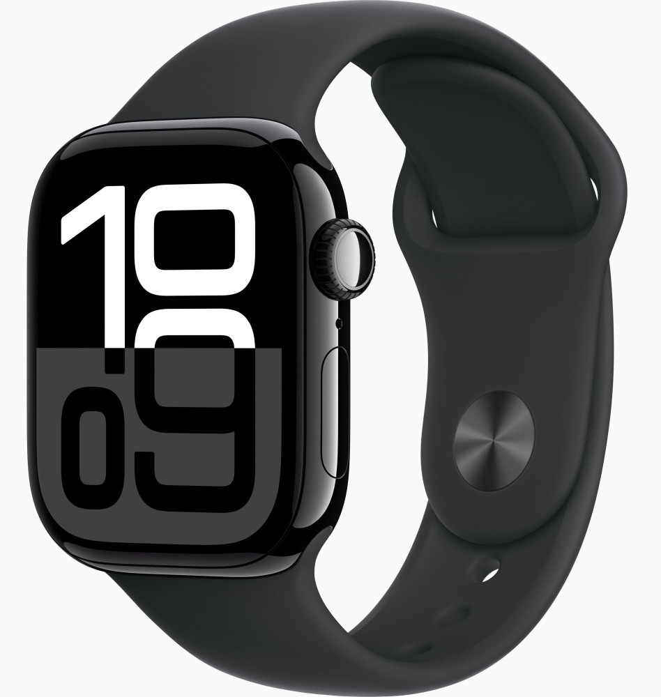 Apple Watch 10 46mm Aluminum Case (Jet Black/Black sport band M/L (MWWQ3) - фото1