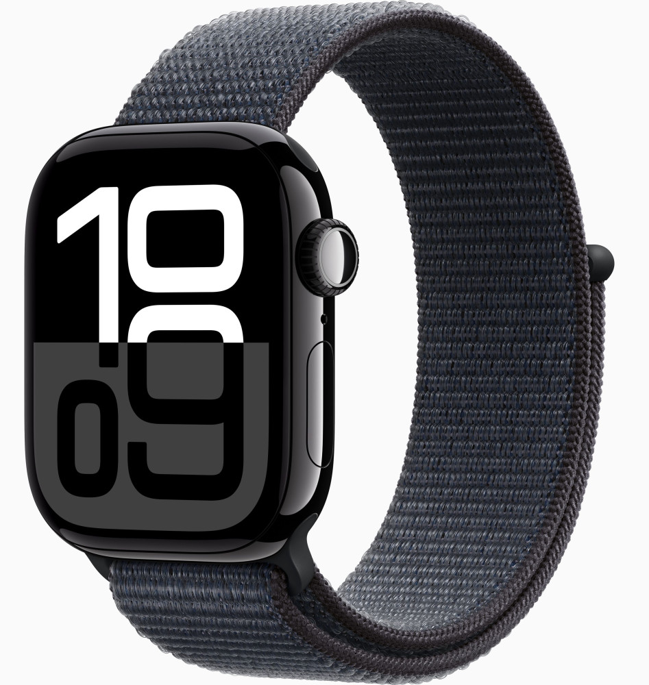 Apple Watch 10 46mm Aluminum Case (Jet Black/Ink sport loop (MWWR3) - фото1