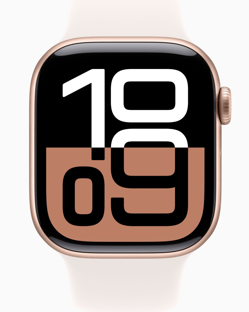 Apple Watch 10 46mm Aluminum Case (Rose Gold/Light blush band M/L (MWWU3) - фото2