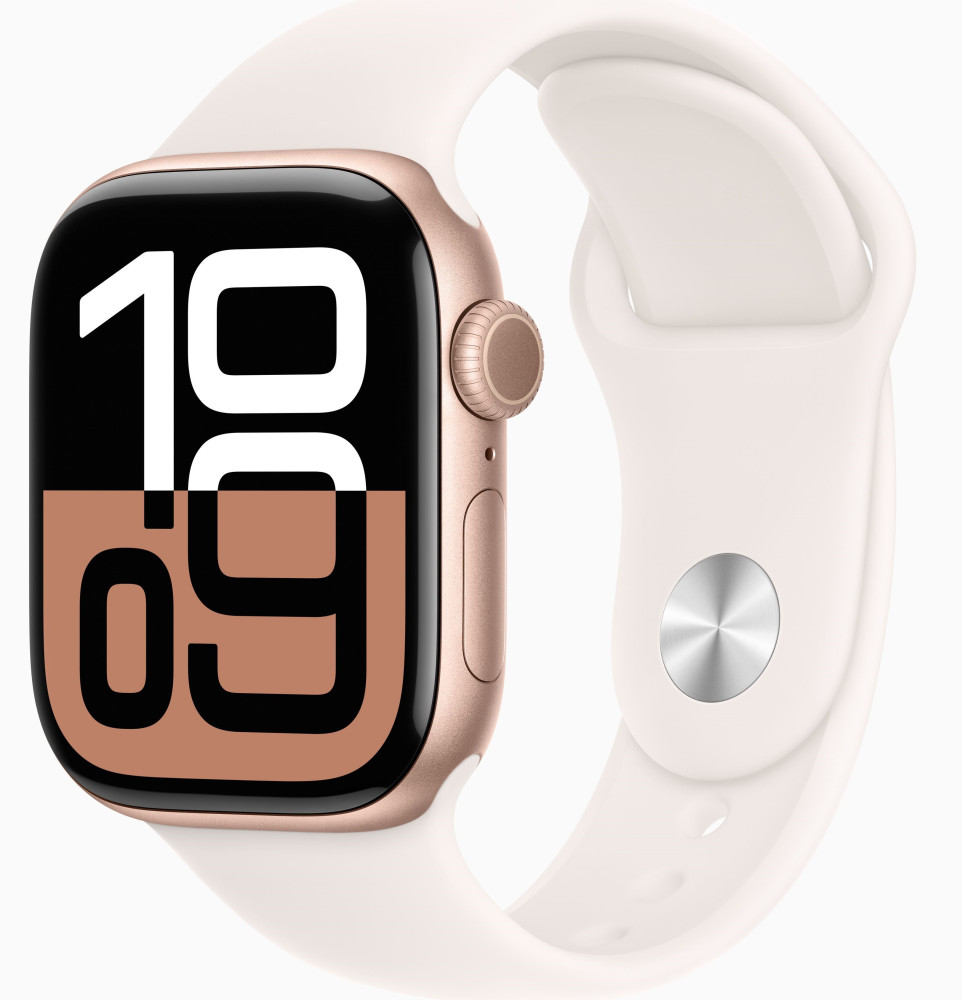 Apple Watch 10 46mm Aluminum Case (Rose Gold/Light blush band M/L (MWWU3) - фото1