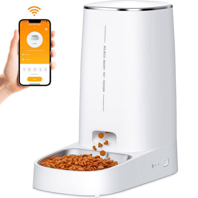 ROJECO 4L WiFi Version Automatic Pet Feeder with Single Bowl  - фото1 ROJECO 4L WiFi Version Automatic Pet Feeder with Single Bowl  - фото1