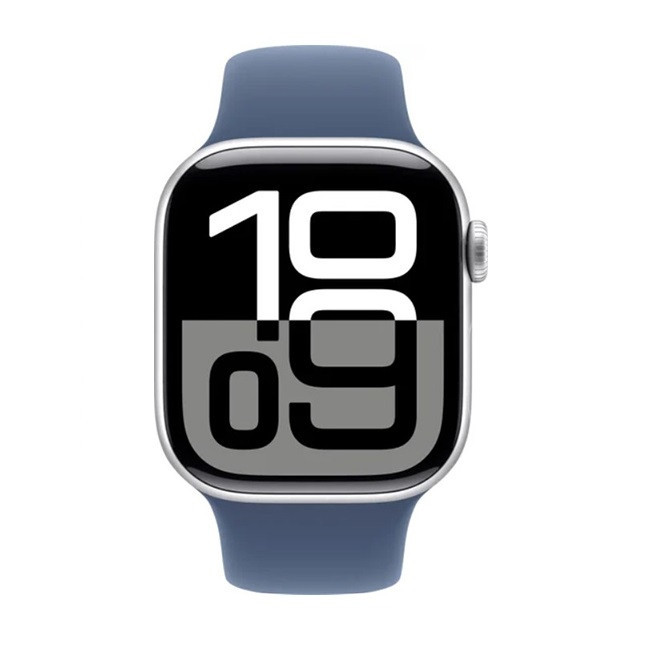 Apple Watch Series 10 42 мм (алюминиевый корпус, серебристый/синий, спортивный силиконовый ремешок S/M) - фото2 Apple Watch Series 10 42 мм (алюминиевый корпус, серебристый/синий, спортивный силиконовый ремешок S/M) - фото2