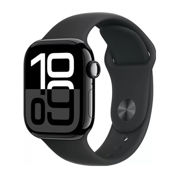 Apple Watch Series 10 46 мм (алюминиевый корпус, черный/черный, спортивный силиконовый ремешок S/M) - фото1 Apple Watch Series 10 46 мм (алюминиевый корпус, черный/черный, спортивный силиконовый ремешок S/M) - фото1