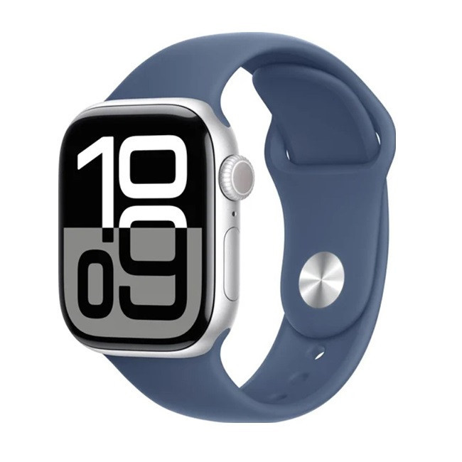 Apple Watch Series 10 46 мм (алюминиевый корпус, серебристый/синий, спортивный силиконовый ремешок S/M) - фото1 Apple Watch Series 10 46 мм (алюминиевый корпус, серебристый/синий, спортивный силиконовый ремешок S/M) - фото1