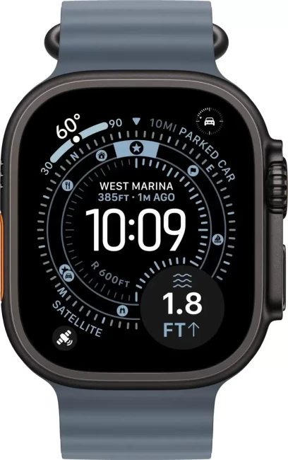 Apple Watch Ultra 3 LTE 49 мм (титановый корпус, черный/синий, ремешок из эластомера) фото-2 Apple Watch Ultra 3 LTE 49 мм (титановый корпус, черный/синий, ремешок из эластомера) фото-2