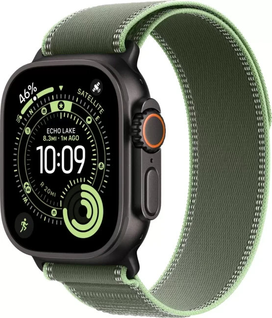 Apple Watch Ultra 3 LTE 49 мм (титановый корпус, черный/зеленый, нейлоновый ремешок размера S/M) Apple Watch Ultra 3 LTE 49 мм (титановый корпус, черный/зеленый, нейлоновый ремешок размера S/M)