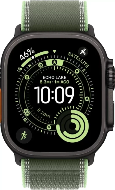 Apple Watch Ultra 3 LTE 49 мм (титановый корпус, черный/зеленый, нейлоновый ремешок размера S/M) фото-2 Apple Watch Ultra 3 LTE 49 мм (титановый корпус, черный/зеленый, нейлоновый ремешок размера S/M) фото-2