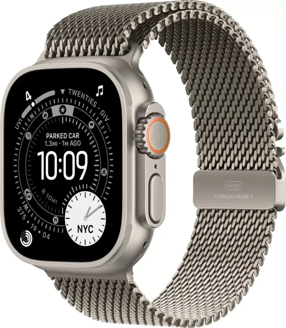 Apple Watch Ultra 3 LTE 49 мм (титановый корпус, природный/природный, миланская петля M) - фото1