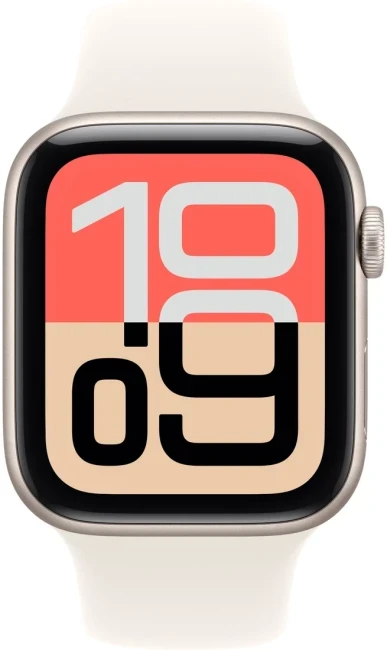 Apple Watch SE 3 44 мм (алюминиевый корпус, звездный свет/звездный свет, спортивный силиконовый ремешок M/L)  - фото2