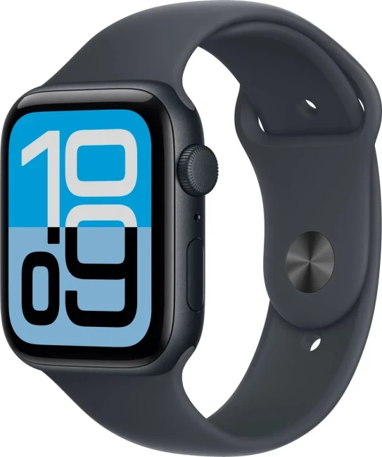Apple Watch SE 3 44 мм (алюминиевый корпус, полуночный/полуночный, спортивный силиконовый ремешок M/L)  - фото1