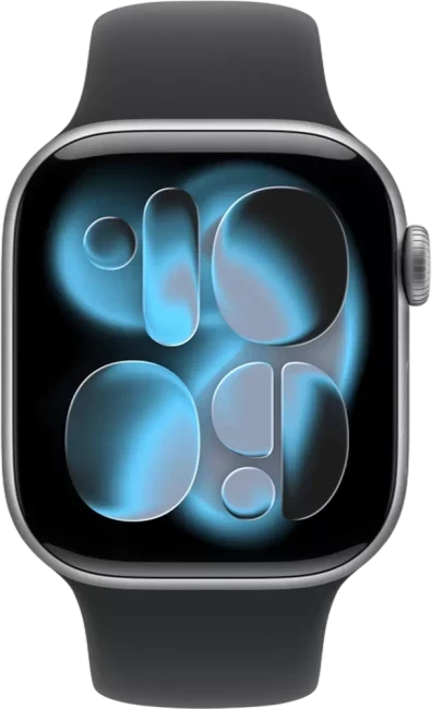 Apple Watch Series 11 42 мм (алюминиевый корпус, космический серый/черный, спортивный силиконовый ремешок M/L)  - фото2