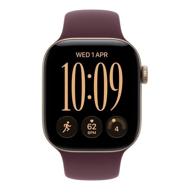Apple Watch Series 12 42 мм (алюминиевый корпус, светлое золото/бургунди, спортивный силиконовый ремешок S/M) - фото2 Apple Watch Series 12 42 мм (алюминиевый корпус, светлое золото/бургунди, спортивный силиконовый ремешок S/M) - фото2